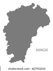 Jiangxi China Map in grey