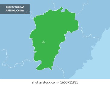 Jiangxi Prefecture Map China Country