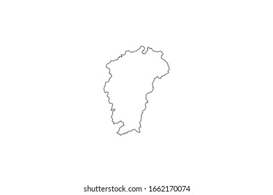 Jiangxi Province outline map China region country state 