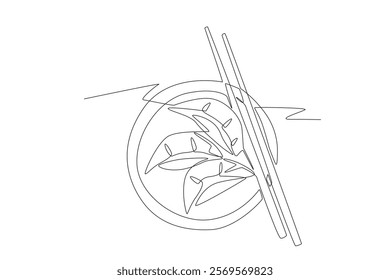 Jiaozi chinese dumplings concept one-line drawing