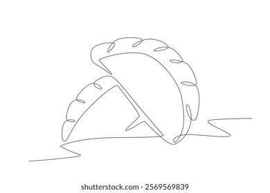 Jiaozi chinese dumplings concept one-line drawing