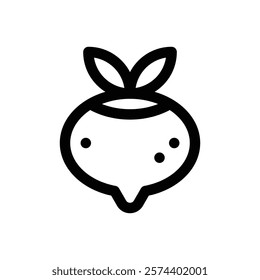 Jicama. Editable stroke vector icon.