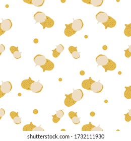 Jicama Fruit Seamless Pattern would be perfect for fabric, textile, gift wrap, wallpaper, surface designer, background, backdrop, and ornament.