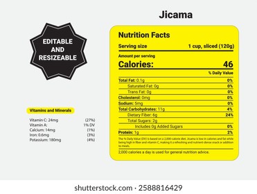 Jicama Nutrition Facts, Jicama Nutrition, Jicama calories, total fat, saturated fat, trans fat