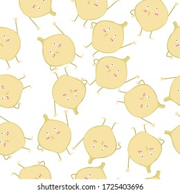 Jicama Tuber Vegetable Seamless Pattern would be perfect for fabric, textile, gift wrap, wallpaper, surface designer, background, backdrop, and ornament.
