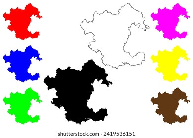 Jieyang city (People's Republic of China, PRC) map vector illustration, scribble sketch Kityang Prefecture-level city map
