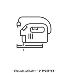 Jig Saw outline vector icon. Jigsaw concept symbol on white background