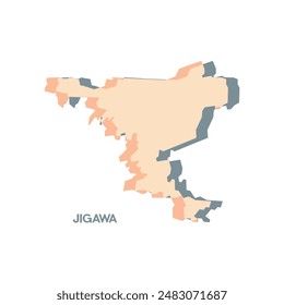 Jigawa Map - World Map International vector template. Nigeria region silhouette vector illustration