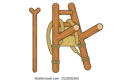 Jige. Jige is a traditional Korean farming tool used by farmers to carry large quantities of heavy materials. Vector illustration.