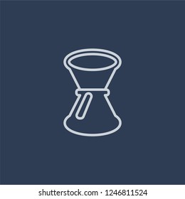 Jigger icon. Jigger linear design concept from Drinks collection. Simple element vector illustration on dark blue background.