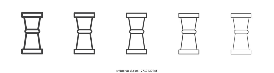Jigger-Symbol in linearen Strichen Konzept