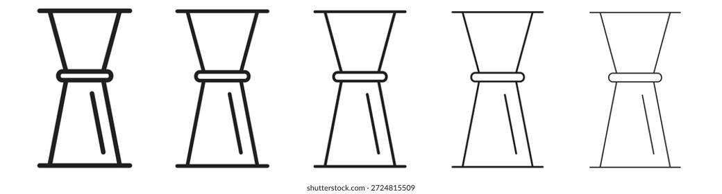 Jigger icon linear symbols vectors. Editable stroke set