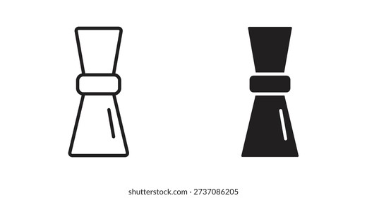 Jigger icons in line stroke outline art and clip art