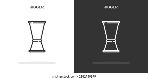 jigger line icon. Simple outline style.jigger linear sign. Vector illustration isolated on white background. Editable stroke EPS 10