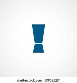 Jigger Measuring Cup Blue Flat Icon On White Background