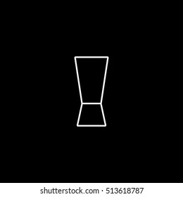 Jigger Measuring Cup Cocktail Line Icon On Black Background