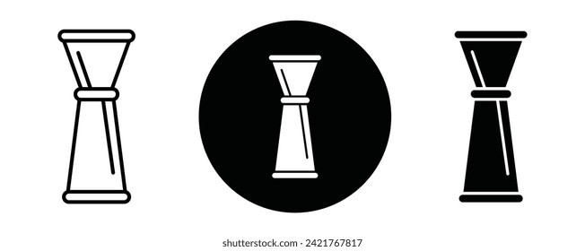 Jigger outline icon collection or set. Jigger Thin vector line art