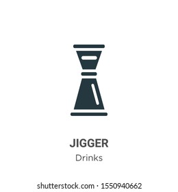 Jigger vector icon on white background. Flat vector jigger icon symbol sign from modern drinks collection for mobile concept and web apps design.