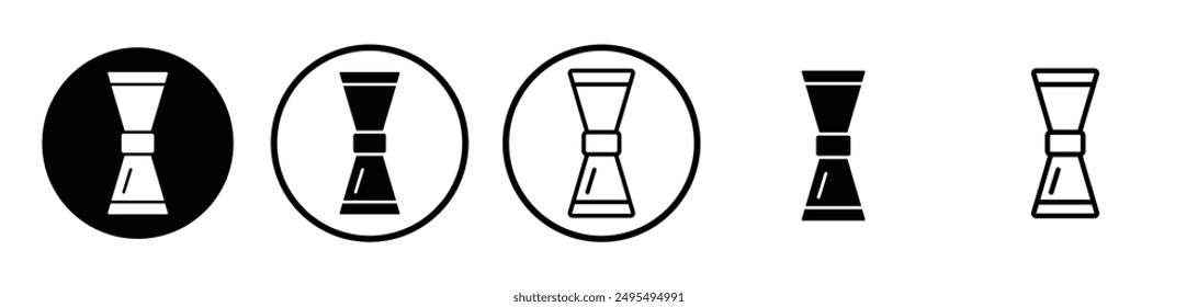 Jigger vector icon set in black and white color.