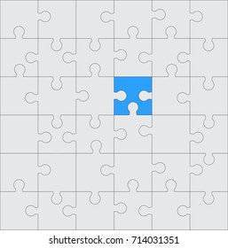 Jigsaw Blue puzzle vector pieces