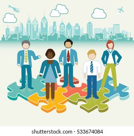 Jigsaw Business Teamwork