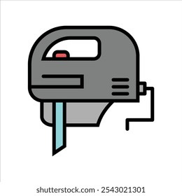 Jigsaw Carpenter Wood Working Tool Icon Vector Illustration