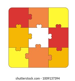 Jigsaw colorful puzzle vector background