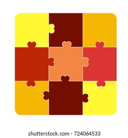 Jigsaw colorful puzzle vector background