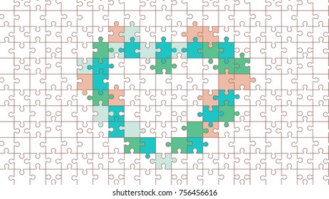 Jigsaw colorful puzzle vector heart