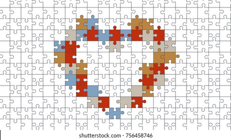 Jigsaw colorful puzzle vector heart