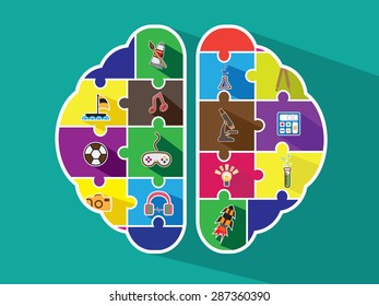 Jigsaw creative brains Idea concept.