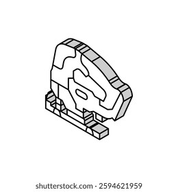 jigsaw equipment isometric icon vector. jigsaw equipment sign. isolated symbol illustration