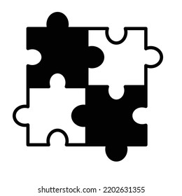 Jigsaw Glyph Vector Icon easily modified

