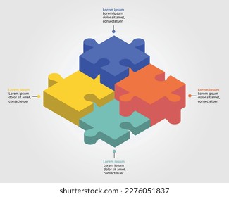 jigsaw graph chart template for infographic for presentation for 4 element