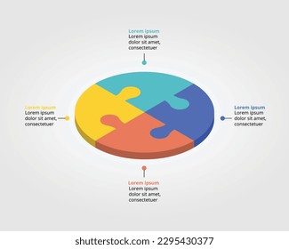 jigsaw graph circle chart template for infographic for presentation for 4 element