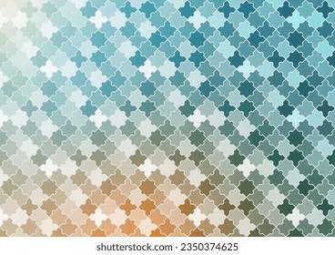 Jigsaw grüner Farbverlauf minimale geometrische Muster Puzzle Hintergrund. Vektorgrafik.