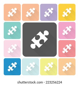 Jigsaw Icon color set vector illustration.