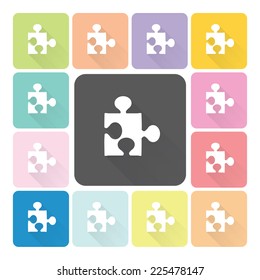 Jigsaw Icon color set vector illustration.
