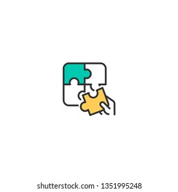 Jigsaw icon design. Startup icon vector illustration