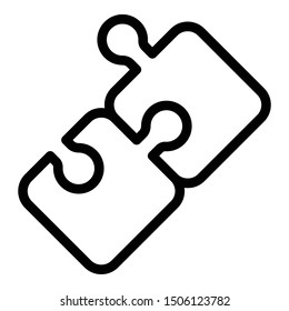 Jigsaw icon. Outline jigsaw vector icon for web design isolated on white background