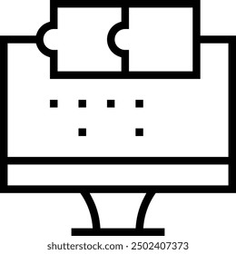 Jigsaw icon. Thin linear style design isolated on white background