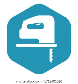 Jigsaw icon. A tool for sawing wood and other materials. Vector illustration for design and web isolated on a white background.