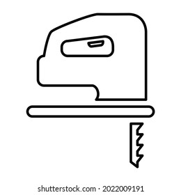 Jigsaw icon. A tool for sawing wood and other materials. Vector illustration for design and web isolated on a white background.