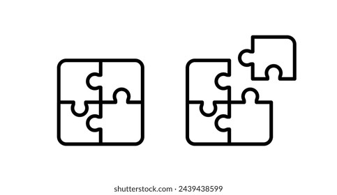 Jigsaw icon vector set. Puzzle symbol
