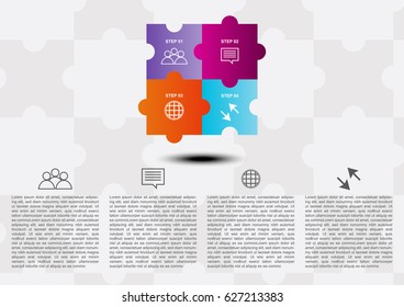 Jigsaw infographic vector illustration