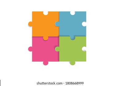 Jigsaw Like working as a team work concept,insert text to space,vector art and illustration.