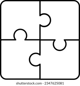  jigsaw line icon design style 