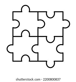 Icono de vector de línea de Jigsaw fácilmente modificado

