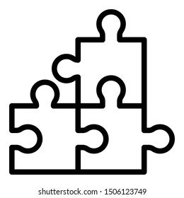 Jigsaw match icon. Outline jigsaw match vector icon for web design isolated on white background