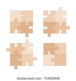 Jigsaw Nude puzzle vector pieces